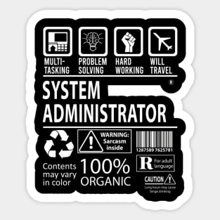 System Administrator - Multitasking Certified Job Item Sticker
